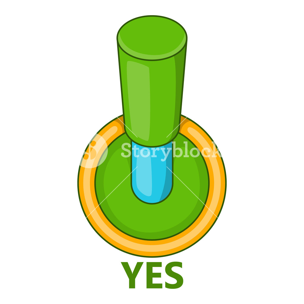 1000x1000 Toggle Switch Button In The Agree Position Icon Cartoon
