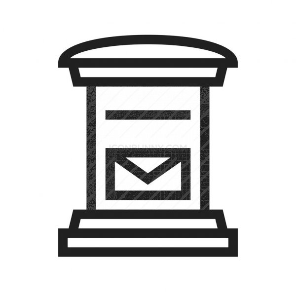 600x600 Letter Box Line Icon