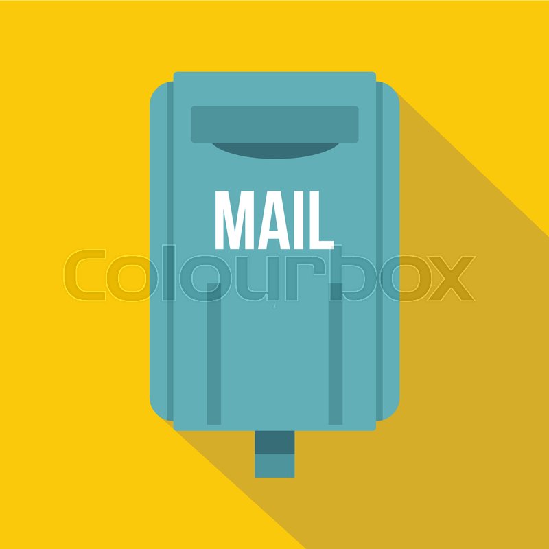 800x800 Blue Square Post Box Icon Flat Stock Vector Colourbox