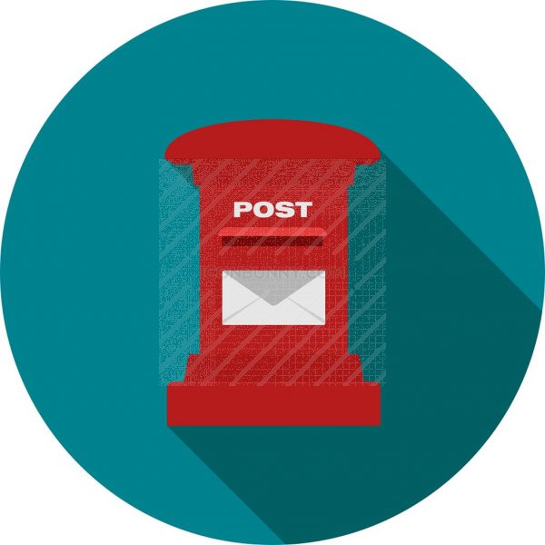 600x600 Letter Box Flat Shadowed Icon