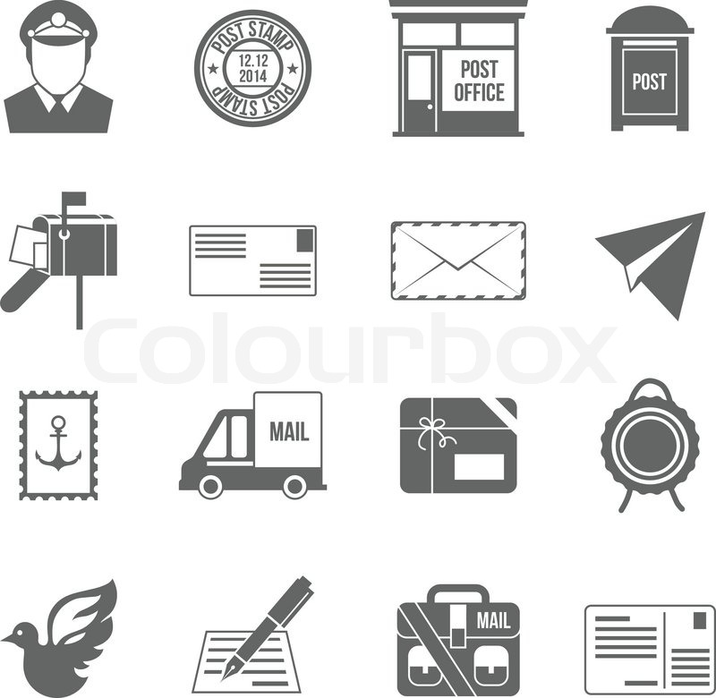 800x780 Post Service Icon Black Set With Stock Vector Colourbox