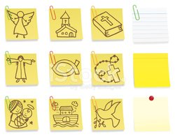 250x199 Religious Post It Note Icon Set Stock Vectors
