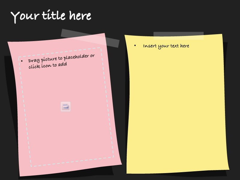 800x600 Post It Notes Template For Powerpoint Presentations