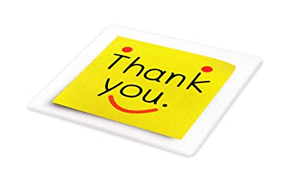 425x265 Lunarable Funny Cutting Board, Thank You Emoji Icon