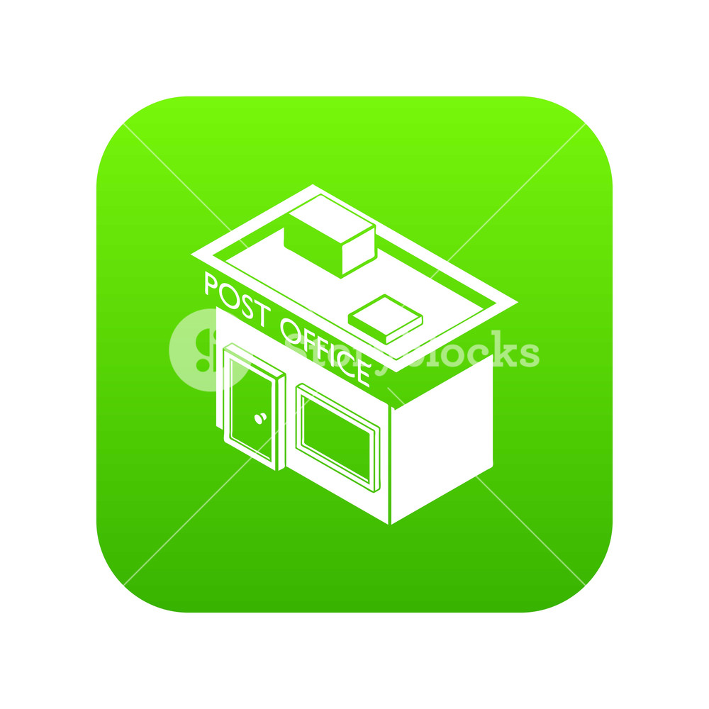 1000x1000 Post Office Icon Green Isolated On White Background Royalty Free
