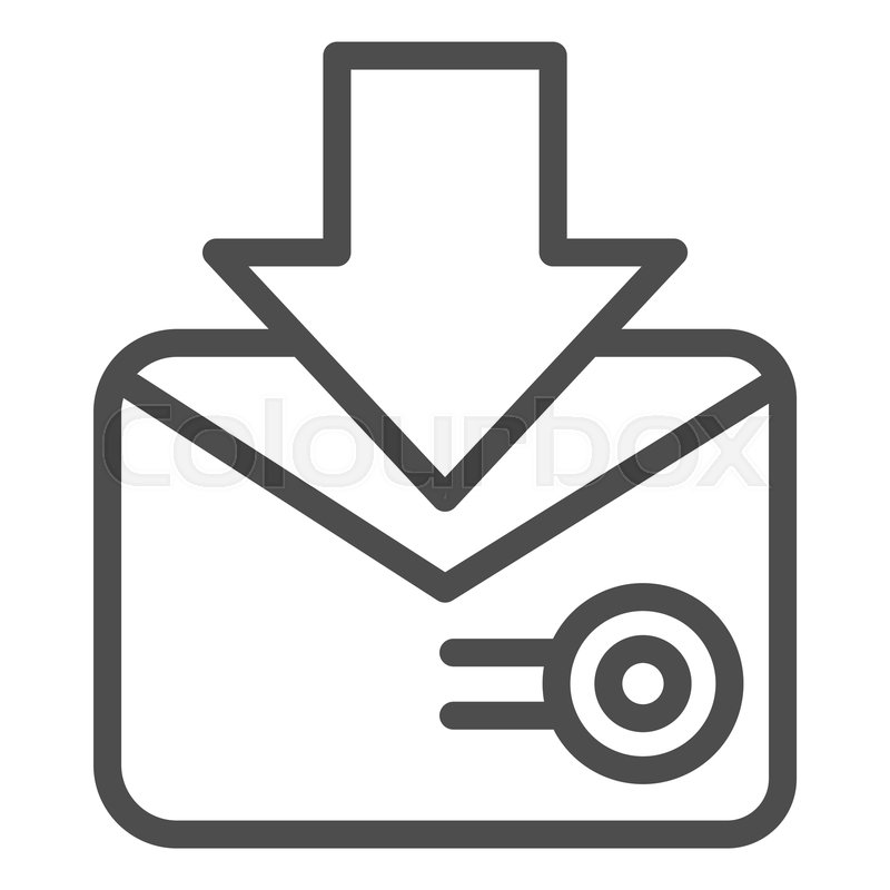 800x800 Letter With A Postage Stamp Line Icon Stock Vector Colourbox