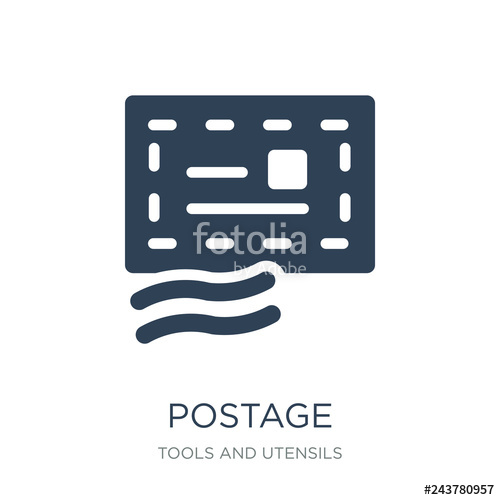 500x500 Postage Icon Vector On White Background, Postage Trendy Filled