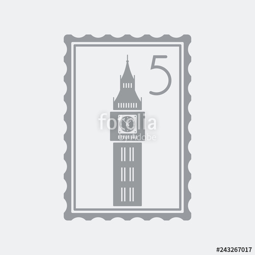 500x500 London Postage Stamp Icon Stock Image And Royalty Free Vector