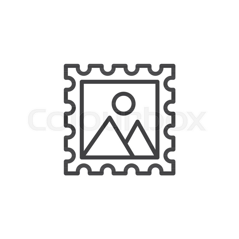 800x800 Postage Stamp Outline Icon Linear Stock Vector Colourbox
