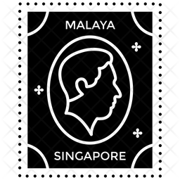 256x256 Singapore Stamp Icon Of Glyph Style