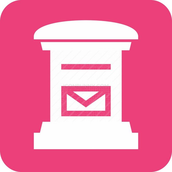 600x600 Letter Box Flat Round Corner Icon