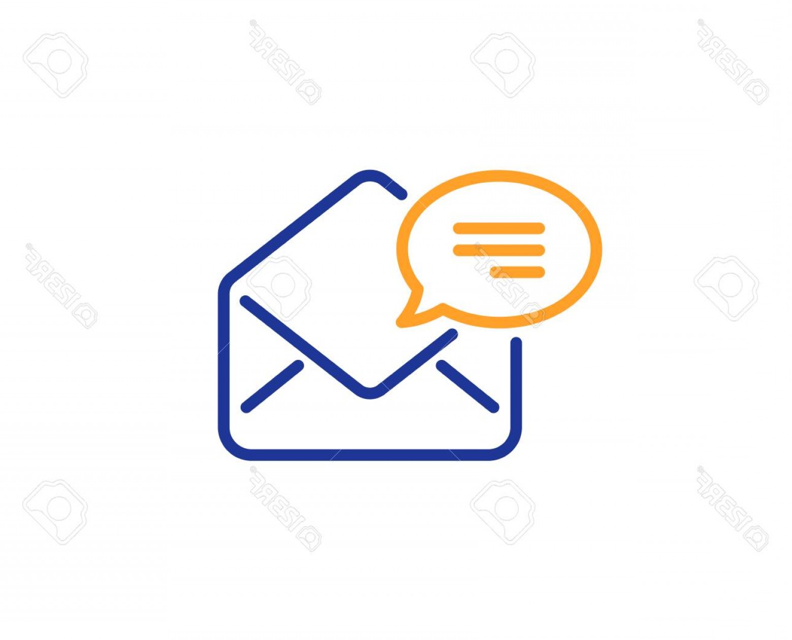 1560x1261 Photostock Vector New Mail Line Icon Message Correspondence Sign E