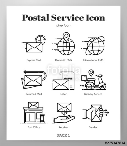 436x500 Postal Service Icons Line Pack Stock Image And Royalty Free