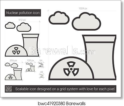 435x370 Nuclear Pollution Line Icon, Art Print Barewalls Posters