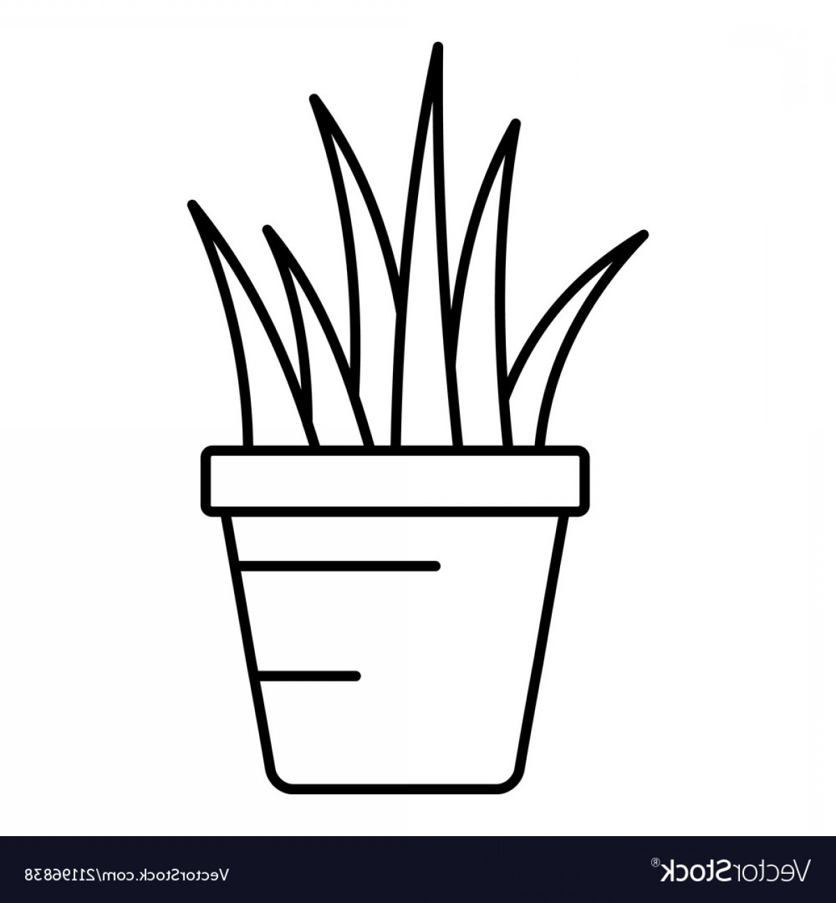 1200x1296 Aloe Pot Icon Outline Style Vector Cqrecords