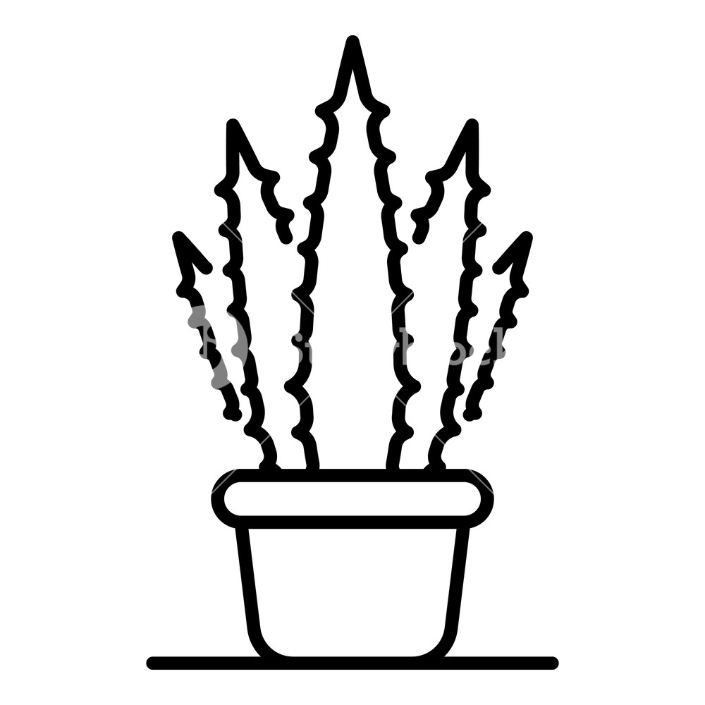 1000x1000 Aloe Home Pot Icon Outline Aloe Home Pot Vector Icon For Web