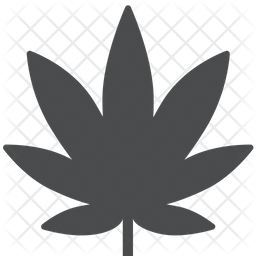256x256 Marijuana Leaf Icon Of Glyph Style