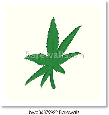 362x382 Marijuana Leaf Icon, Isometric Style, Art Print Barewalls