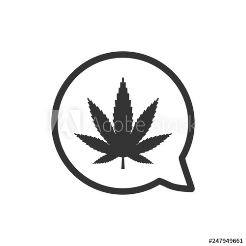500x500 Cannabis, Marijuana Leaf Icon Vector Illustration, Flat Design