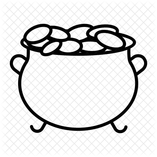 512x512 Pot Gold Icon Of Line Style