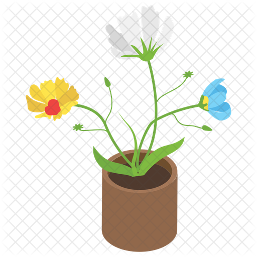 512x512 Pot Plant Icon Of Flat Style