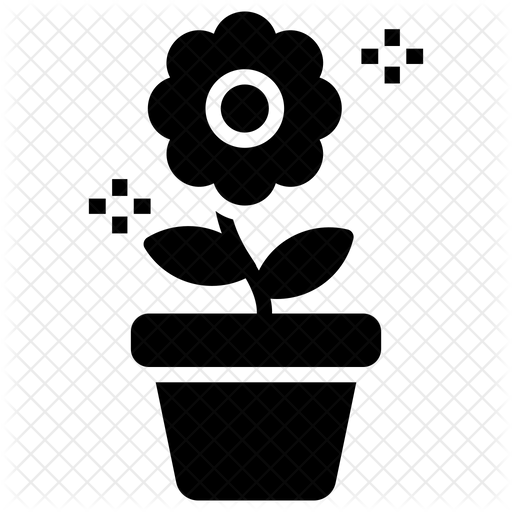 512x512 Pot Plant Icon Of Glyph Style