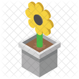 256x256 Pot Plant Icon Of Isometric Style