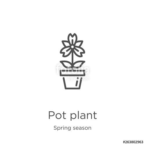 500x500 Pot Plant Icon Vector From Spring Season Collection Thin Line Pot