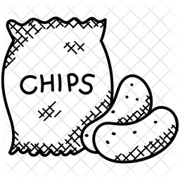 256x256 Potato Chips Icon Of Doodle Style