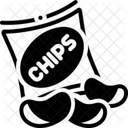 256x256 Potato Chips Icon Of Glyph Style