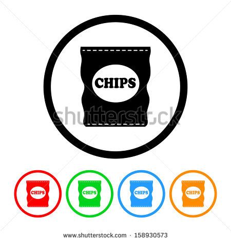 450x470 Bag Of Potato Chips Icon With Color Variations