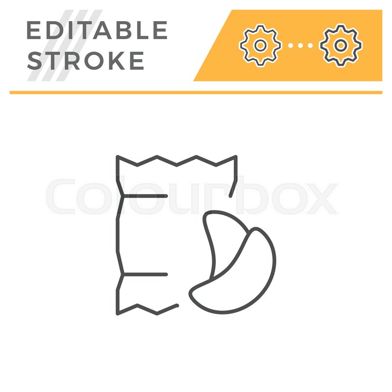 800x800 Potato Chips Line Icon Isolated On Stock Vector Colourbox