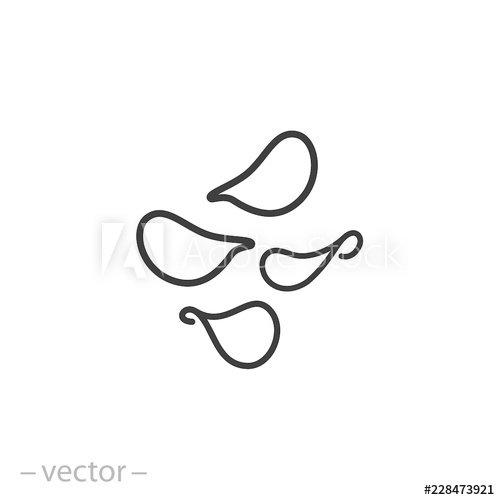 500x500 Potato Chips Icon, Linear Sign Isolated On White Background