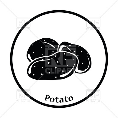 400x400 Thin Circle Design Of Potato Icon Vector Image Of Food
