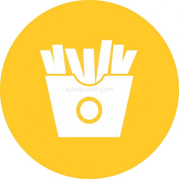 600x600 Fries Flat Round Icon