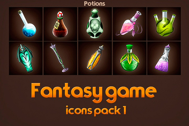 660x440 Game Icons Of Fantasy Potions Pack