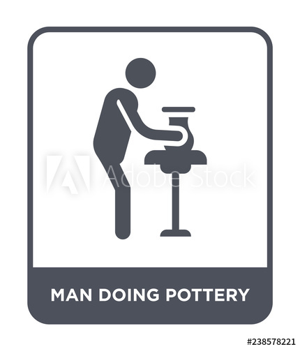 430x500 Man Doing Pottery Icon Vector