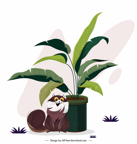 571x600 Decorative Plant Pottery Icon Colored Classical Design Free Vector