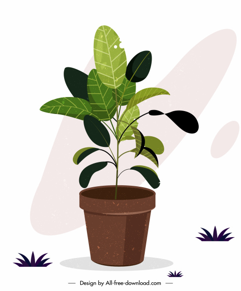 496x600 Plant Pottery Icon Colored Classic Sketch Free Vector In Adobe