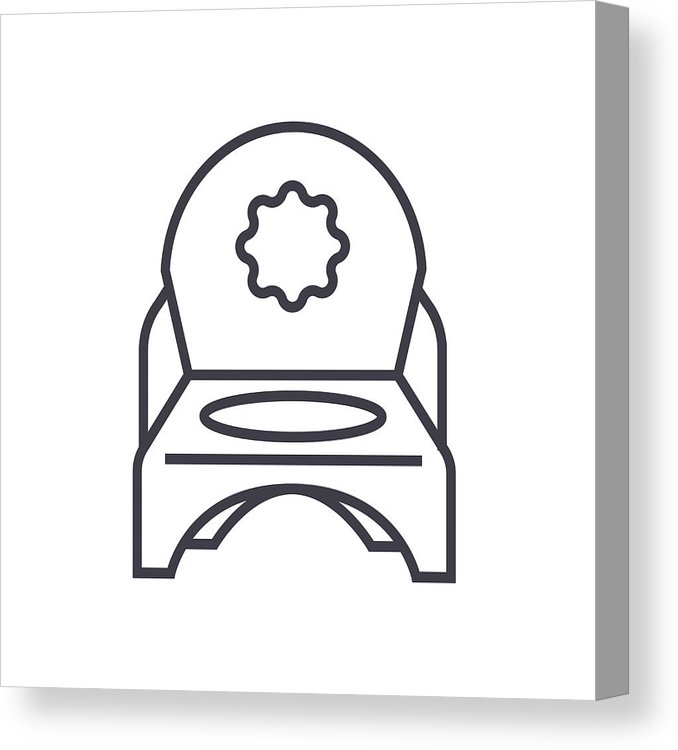 678x750 Toilet Potty Vector Line Icon, Sign, Illustration On Background