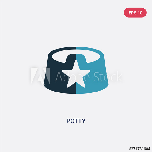 500x500 Two Color Potty Vector Icon From Kids And Baby Concept Isolated