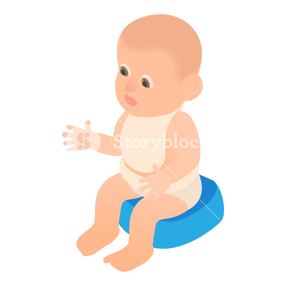 1000x1000 Boy Sitting On The Potty Icon In Cartoon Style Isolated On White