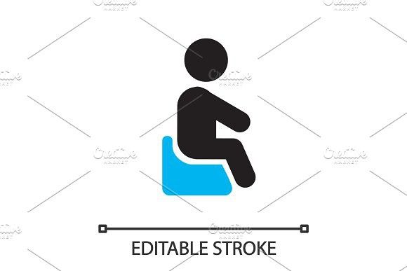 580x387 Child Sitting On Potty Chair Silhouette Icon Icons Potty Chair