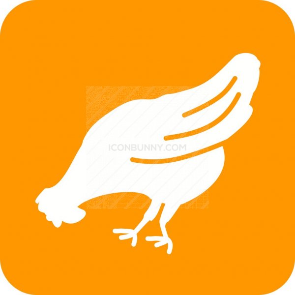 600x600 Chicken Flat Round Corner Icon