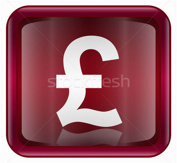 600x553 Pound Icon Dark Red, Isolated On White Background Stock Photo