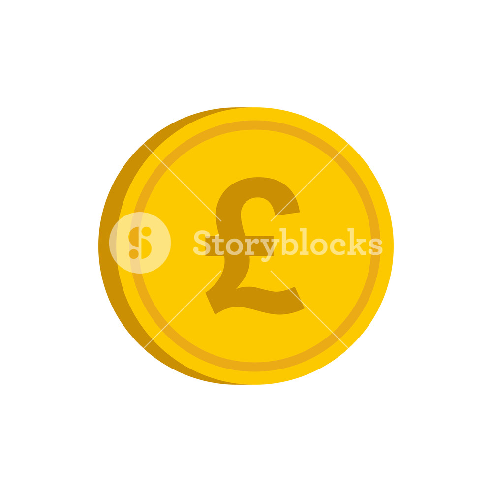 Gold Coin With Pound Sign Icon In Flat Style On A White Background 1000x1000 Gold Coin With Pound Sign Icon In Flat Style On A White Background