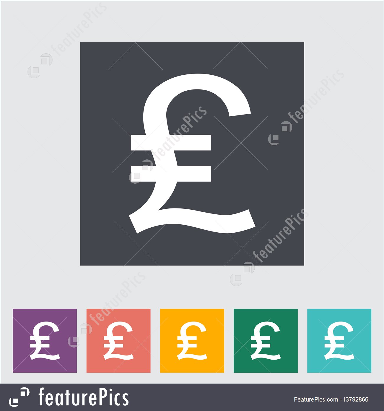 1300x1392 Pound Sterling Flat Icon Illustration