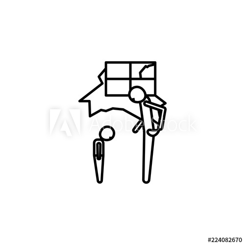 500x500 Poor Father And Sad Child Icon Element Of Poverty Social Life