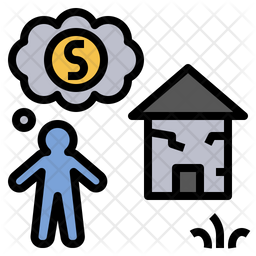 256x256 Poverty Icon Of Colored Outline Style