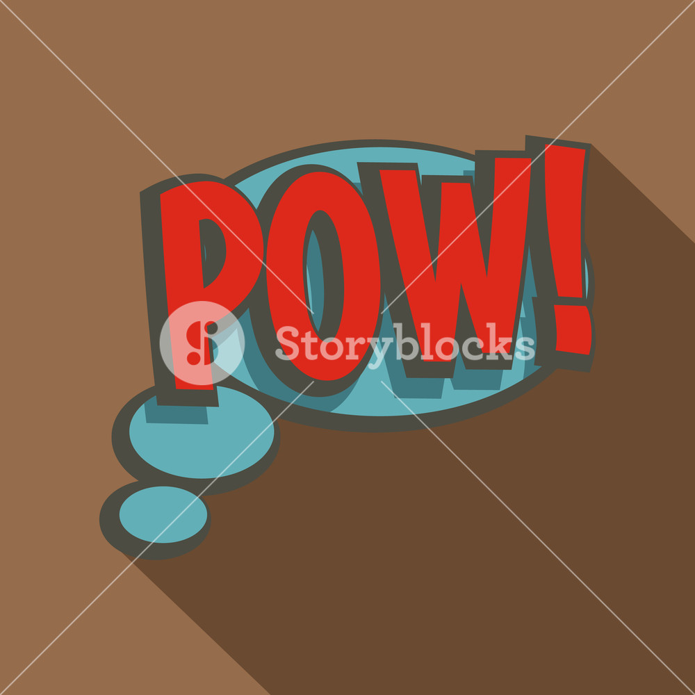 1000x1000 Pow, Speech Bubble Icon Flat Illustration Of Pow, Speech Bubble